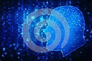 Digital illustration of Human brain structure, Creative brain concept background