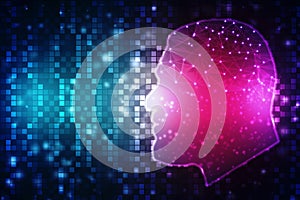 Digital illustration of Human brain structure, Creative brain concept background