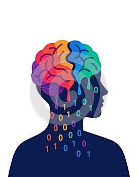 Human Brain Digital Data Head Artificial Intelligence Concept