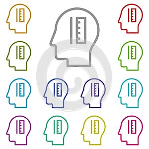 Human, brain, education multi color icon. Simple thin line, outline vector of mind process icons for ui and ux, website or mobile