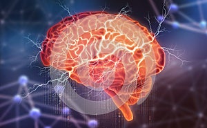 Human brain. Electrical activity. Creating artificial intelligence