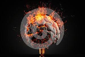 human brain explodes with ideas concept Think differently creative