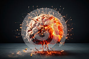 human brain explodes with ideas concept Think differently creative