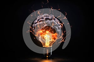 human brain explodes with ideas concept Think differently creative