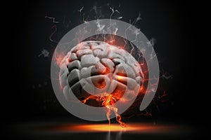 human brain explodes with ideas concept Think differently creative