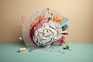 human brain explodes with ideas concept Think differently creative