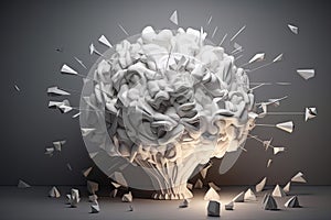 human brain explodes with ideas concept Think differently creative