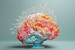 human brain explodes with ideas concept Think differently creative