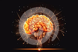 human brain explodes with ideas concept Think differently creative