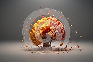 human brain explodes with ideas concept Think differently creative