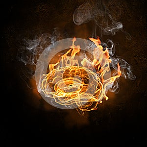 Human brain in fire