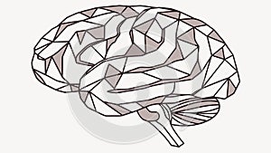 Human Brain with Geometric Low Poly Design Vector Concept, vector design Generative AI