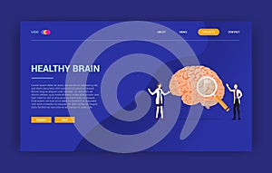 Human brain health doctor treatment concept for website design landing page template - 