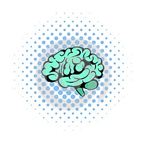 Human brain icon, comics style