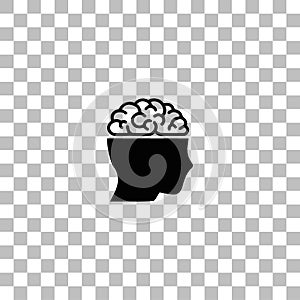 Human brain icon flat