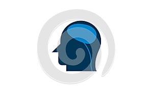 Human brain icon flat style graphical symbol.