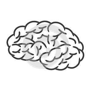 Human brain icon isolated on white