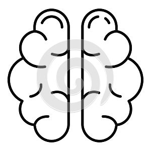 Human brain icon, outline style