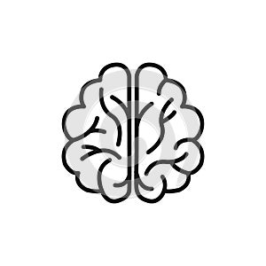 Human brain thin line icon set
