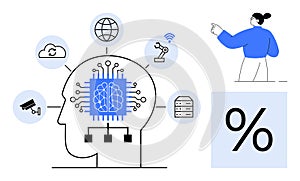 Human Brain Integrating Artificial Intelligence with Technology and Data in Modern Applications