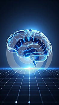 Human Brain Intelligence Network Digital Grid Concept Technology Future Science Connection