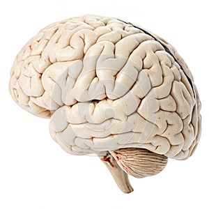 Human brain isolated on white background photo