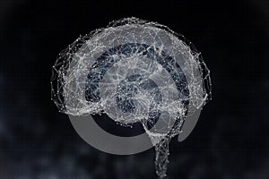 Human brain and its capabilities. Conceptual vision. - 3D Illustration photo