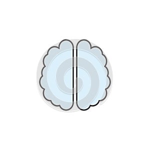 Human brain light blue color. Brain icon vector eps10. Mind sign icon.