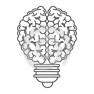 human brain lightbulb icon