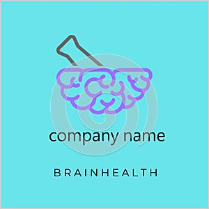 Human Brain logo design brain health