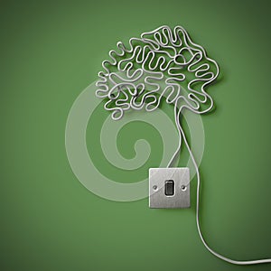 Human brain made from electric cable