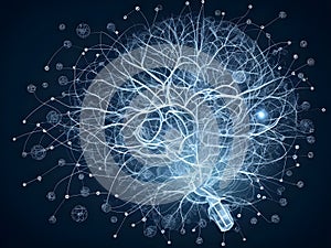 Human brain on mental idea mind Concept. Artificial Intelligence, neuronets. Generative AI