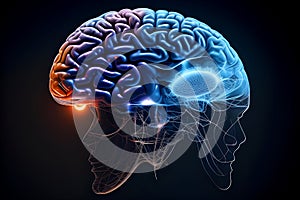 Human brain on mental idea mind Concept. Generative AI.