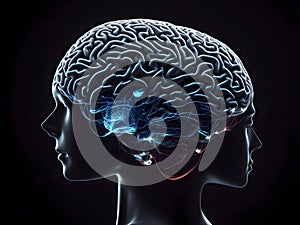 Human brain on mental idea mind Concept. Generative AI.