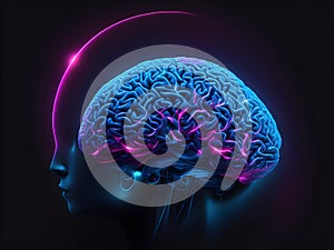 Human brain on mental idea mind Concept. Generative AI