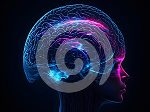 Human brain on mental idea mind Concept. Generative AI