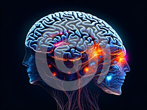 Human brain on mental idea mind Concept. Generative AI.