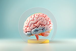Human brain mockup mental health concept background