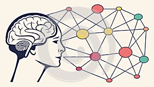 Human brain network connections mind intelligence, vector design Generative AI