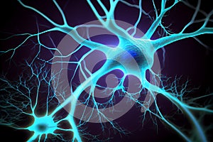 Human brain neurons activity impulse and anatomy