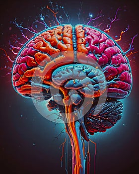 A drawing of a brain with the word brain written on it.