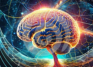 Human brain obtaining energy through space, communication via artificial intelligence