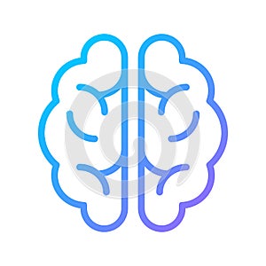 Human brain pixel perfect gradient linear vector icon
