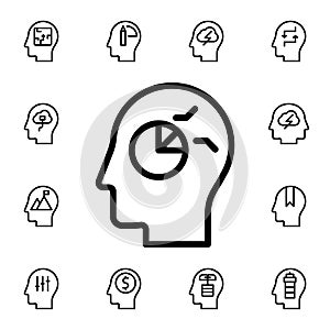 Human, brain, planning, process flat vector icon in mind process pack