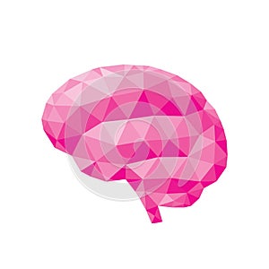 Human brain - polygonal graphic design vector illustration. Creative idea inspiration. Intuition intellect concept art. Mind sign