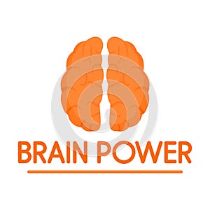 Human brain power logo, flat style