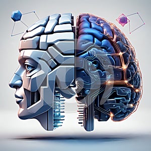 Human brain synchronising with robotic brain, ai vs human, human brain vs artificial intelligence, human brain