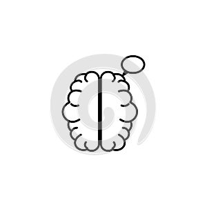 Human brain talk bubble idea icon line style