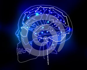 Human brain technology background