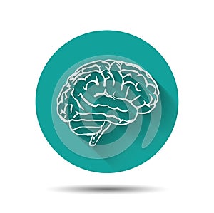 Human brain vector icon flat illustraton with